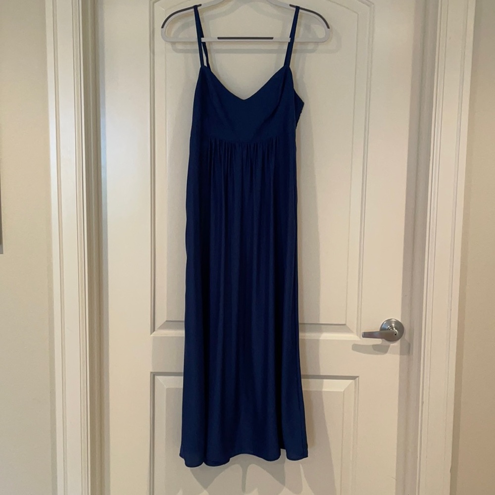 Blue tea length dress